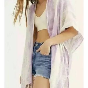 Free People Other - NEW Free People Delfina Tie Dye Kimono Purple O/S Free People Other - NEW Free People Delfina Tie Dye Kimono Purple O/S